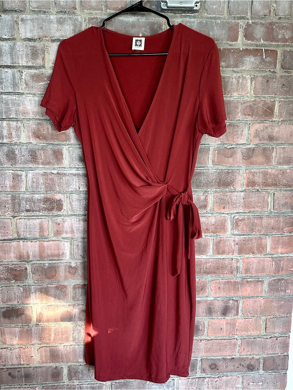 Wrap Dress in Rust Red by Anne Klein